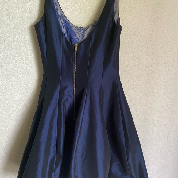 Betsy & Adam Fit & Flare Shimmery Elegant Navy Blue Party Made In USA Dress Sz M - Picture 14 of 15
